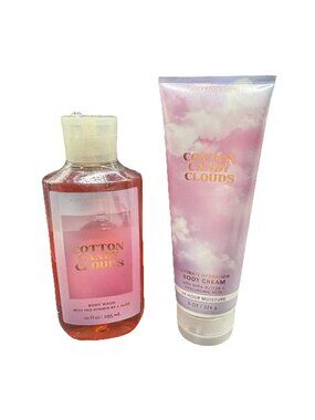 2 Pc Bath & Body Works Cotton Candy Clouds 1 Body Wash & 1 Hydrating Body Cream